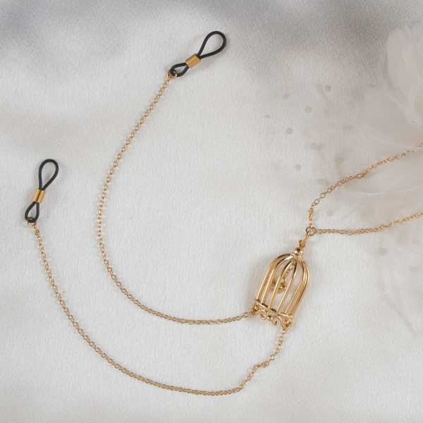 SYLVIE MONTHULE Halskette / Brustschmuck COS76 gold  "Bird" COS77 silber