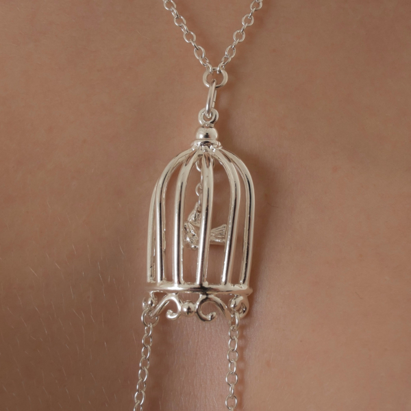 SYLVIE MONTHULE Halskette / Brustschmuck COS76 gold  "Bird" COS77 silber