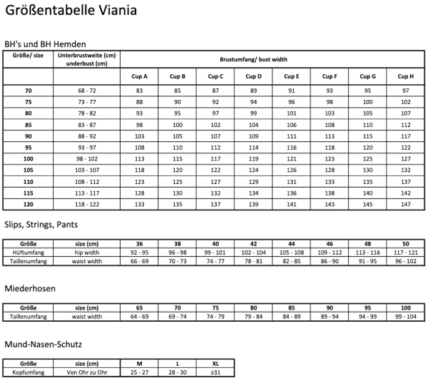 VIANIA 105452 Soft BH Baumwolle 70-110, B-E, make-up 261