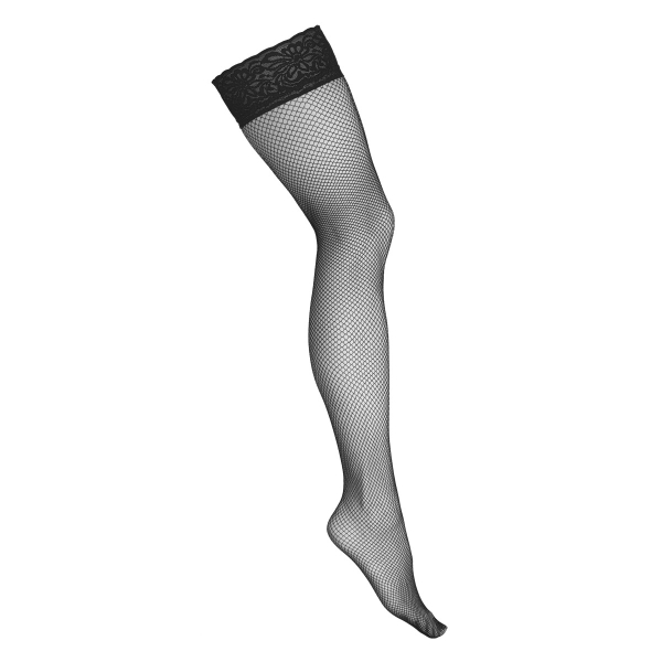 KOTEK Halterlose Strümpfe H010 Fishnet schwarz S - XL