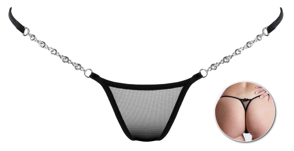 LUCKY CHEEKS Luxury Transparent String BLACK - LC265TBG
