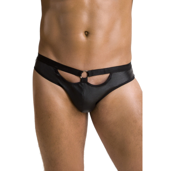 PASSION 041 Jock Slip Lederoptik S-XXXL schwarz PM10029