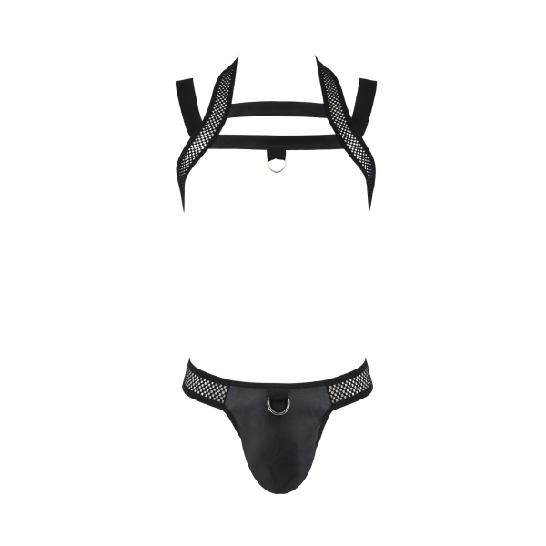 PASSION 043 Set Jock String und Gurt S-XXXL schwarz PM10005