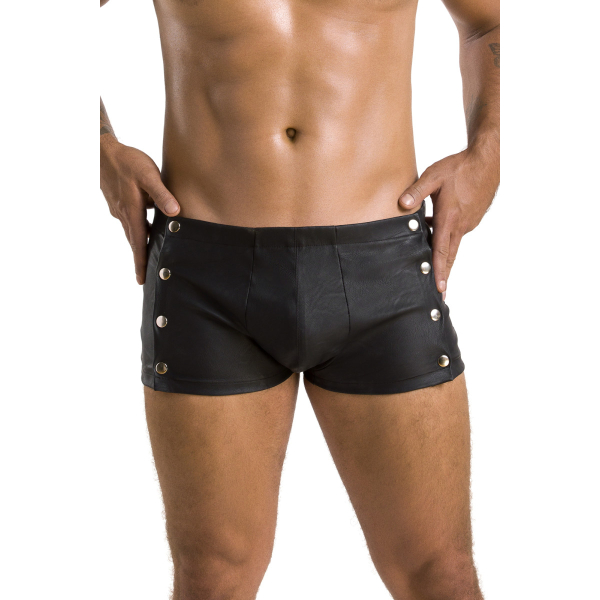 PASSION 048 Short / Pant Lederoptik mit Druckknöpfen