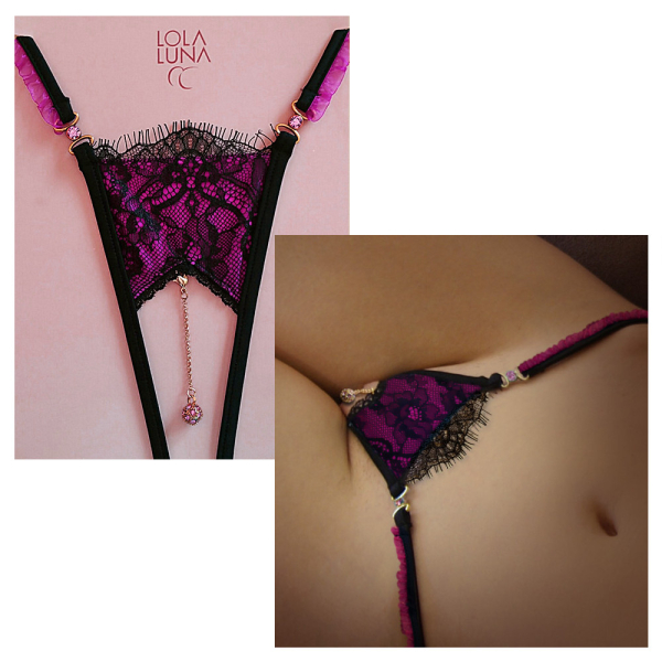 LOLA LUNA String SCARLETT fuchsia open S M L XL