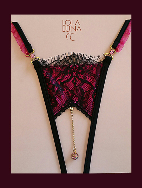 LOLA LUNA String SCARLETT fuchsia open S M L XL
