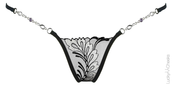 LUCKY CHEEKS Sonderpreis Luxury String SILVER MOON - LC151SM Gr. XL