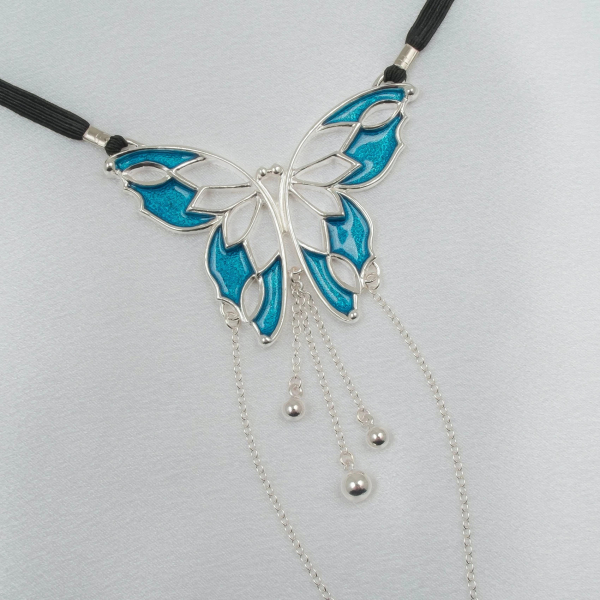 SYLVIE MONTHULE Schmuckstring ST181 "Butterfly" Gr. M silber / blau