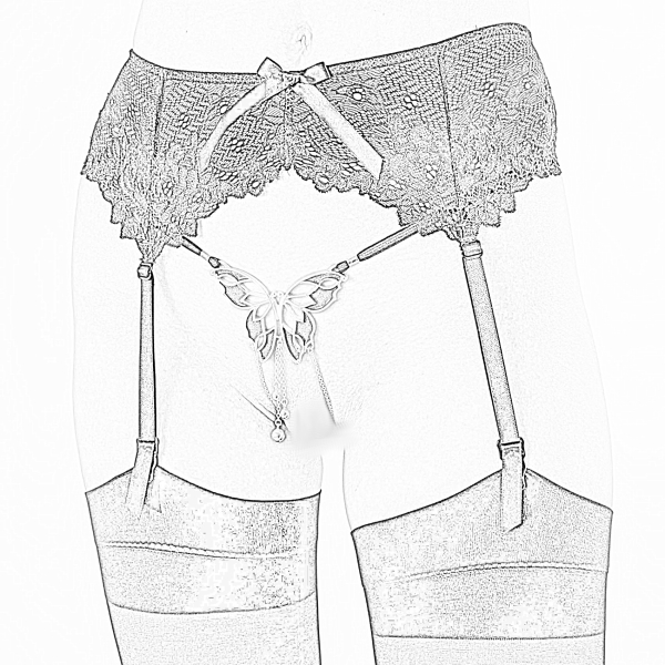 SYLVIE MONTHULE Schmuckstring ST181 "Butterfly" Gr. M silber / blau