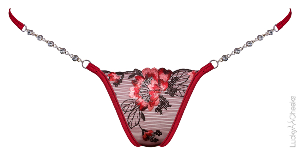 LUCKY CHEEKS Sonderpreis Luxury String SUNDAY FLOWER - LC255SF Gr. XL