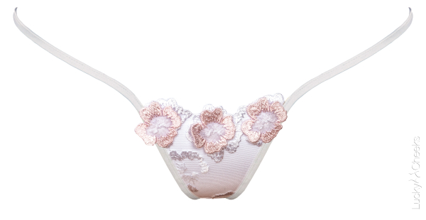 LUCKY CHEEKS Sonderpreis Luxury String WHITE BUNNY - LC235WB Gr. XL
