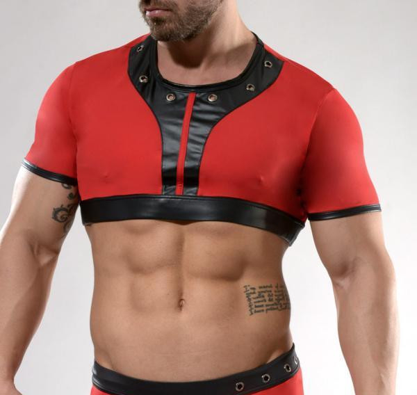 GERONIMO Kurz Shirt mit Lederoptik und DekorÖsen S - XXL div. Farben 1840t22