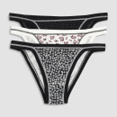 COTONELLA GD500 Tanga Slip 3er Pack 38-44 gemustert