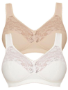 SUSA 2er Pack Soft BH 95C Sonderpreis 27931 ohne Bügel ivory purebeige (269)